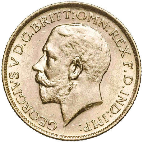 King George V 1918S Gold Sovereign Extremely Fine-about Uncirculated