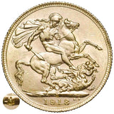 King George V 1918M Gold Sovereign Extremely Fine-about Uncirculated