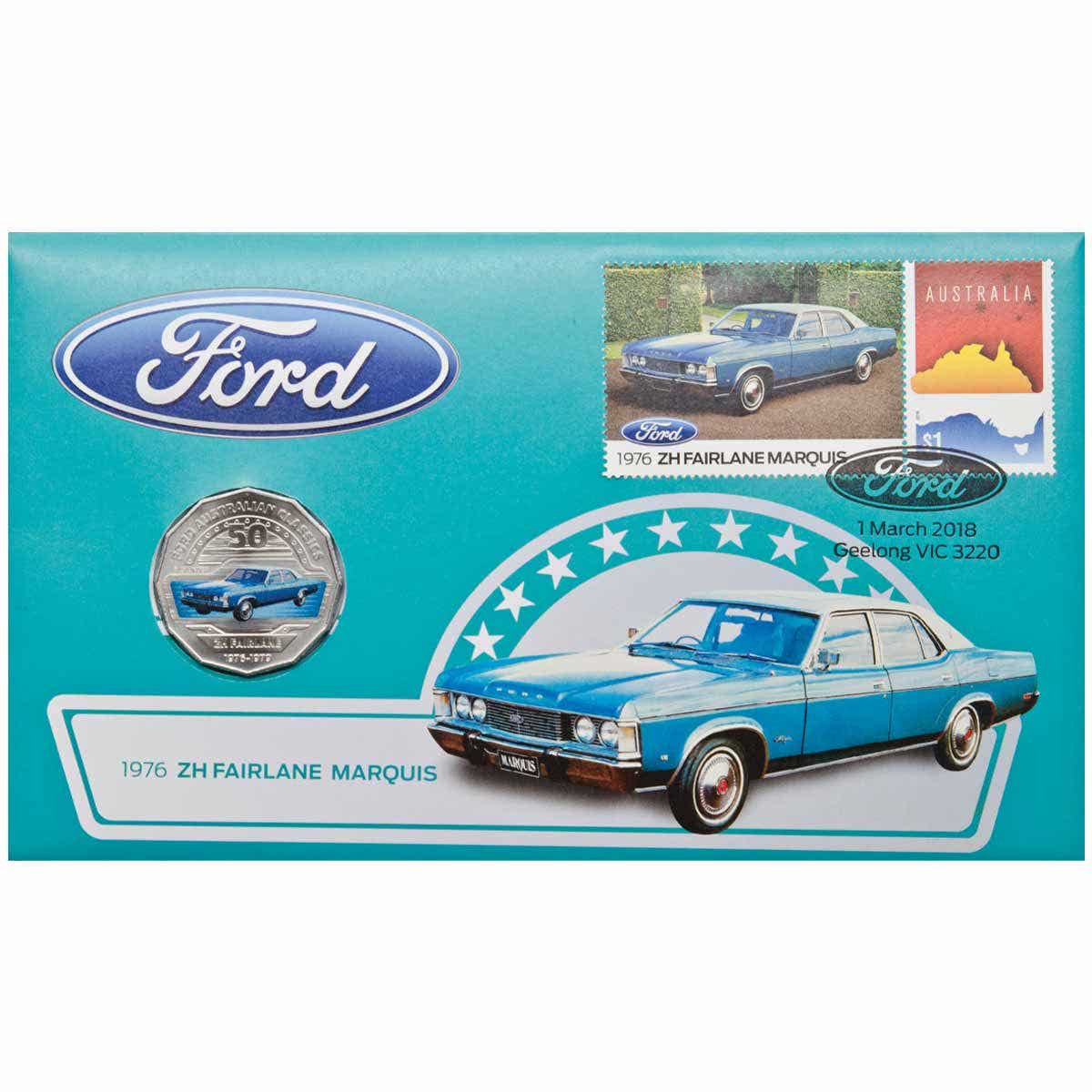 2017-18 50c Ford Stamp & Coin Cover Set of Nine