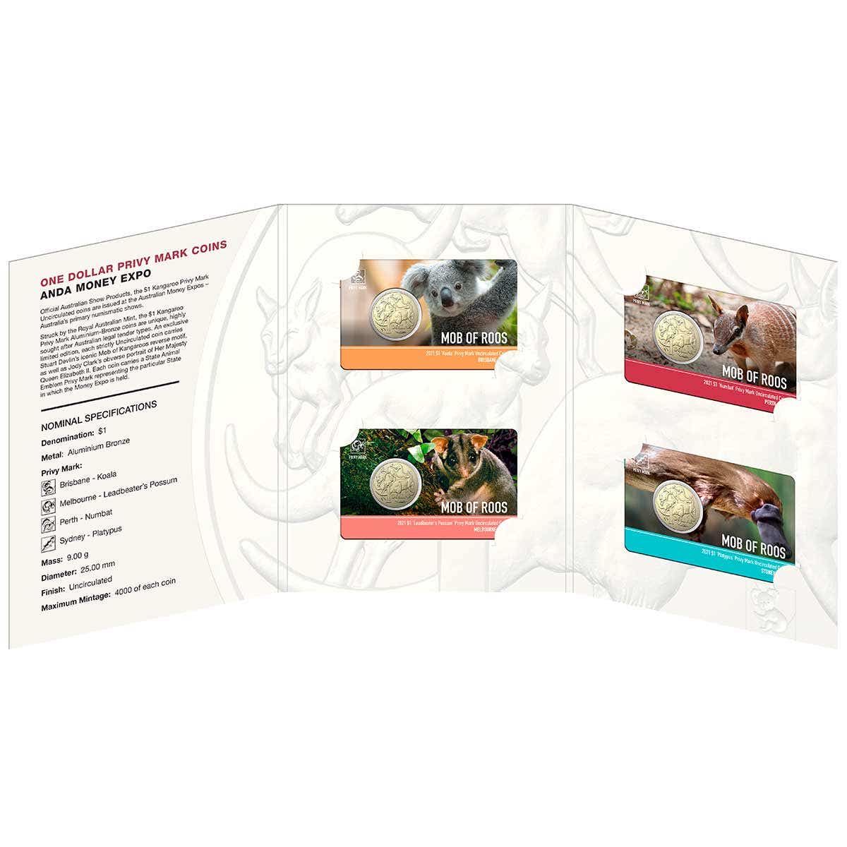 ANDA 2021 Money Expo $1 Mob of Roos Privymark Folder