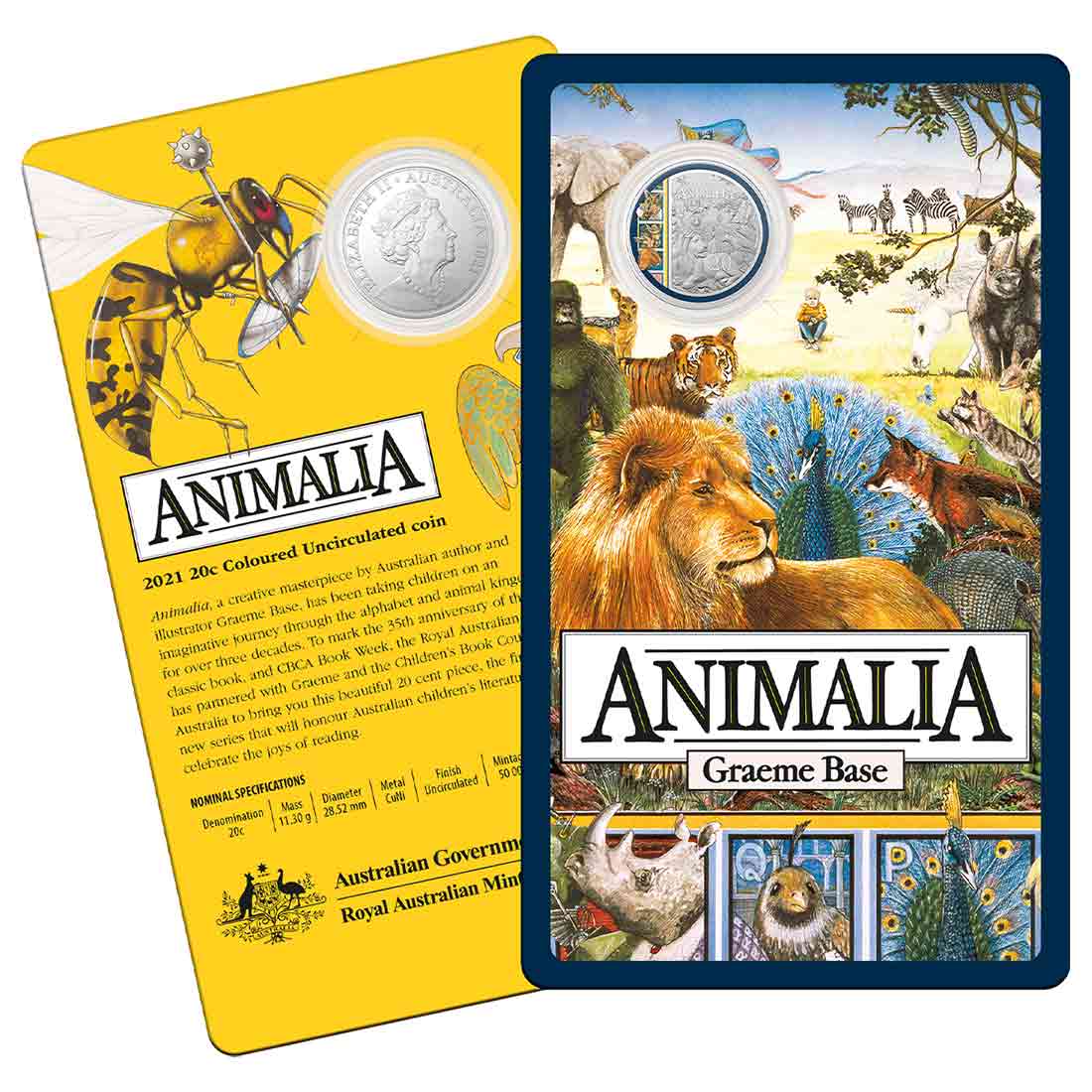 Australia Animalia 35th Anniversary 2021 20c Colour Cupro-Nickel Uncirculated Coin