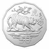 Australia Year of the Tiger 2022 50c Tetradecagon Cupro-Nickel Uncirculated Coin