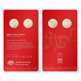 Australia Lunar Year of the Tiger 2022 $1 Aluminium-Bronze Uncirculated 2-Coin Set