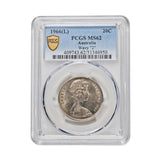 Australia 1966 20c Wavy '2' Coin PCGS MS62 (Uncirculated)