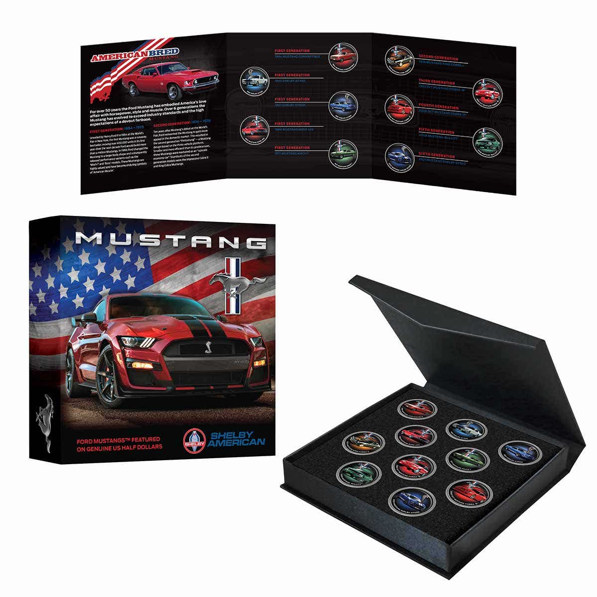 Mustang Enamel Half Dollar 10-Coin Collection