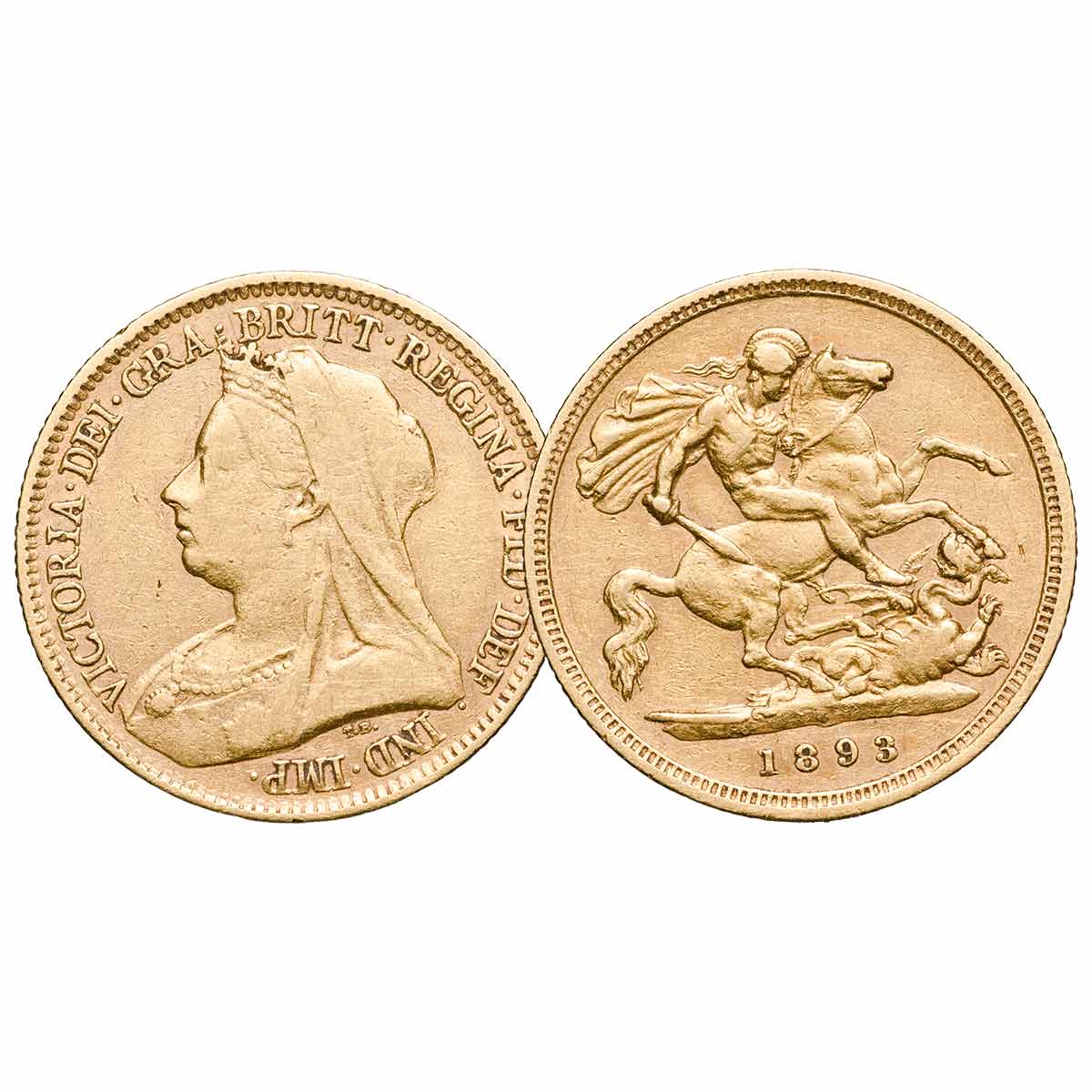 Queen Victoria 1893S-1900S Sydney Mint Veiled Head Gold Half
