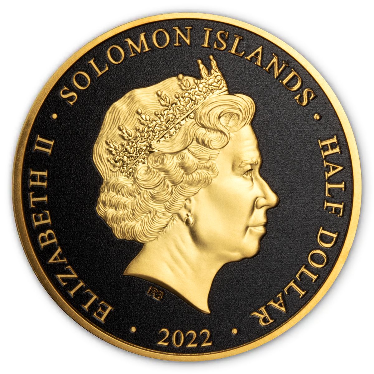 Ancient Egypt Black 2022 $1/2 Horus Gold-plated Coin