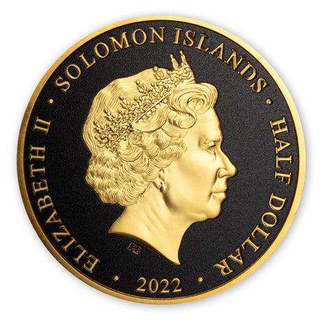 Ancient Egypt Black 2022 $1/2 Horus Gold-plated Coin