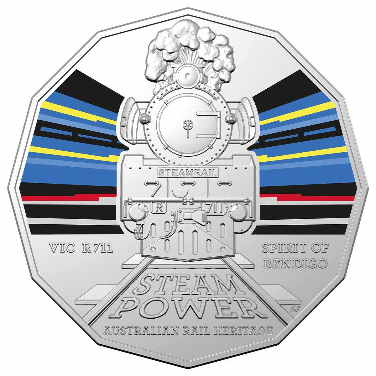 Australian Steam Trains - VIC Bendigo 2022 50c Coloured Uncirculated Coin