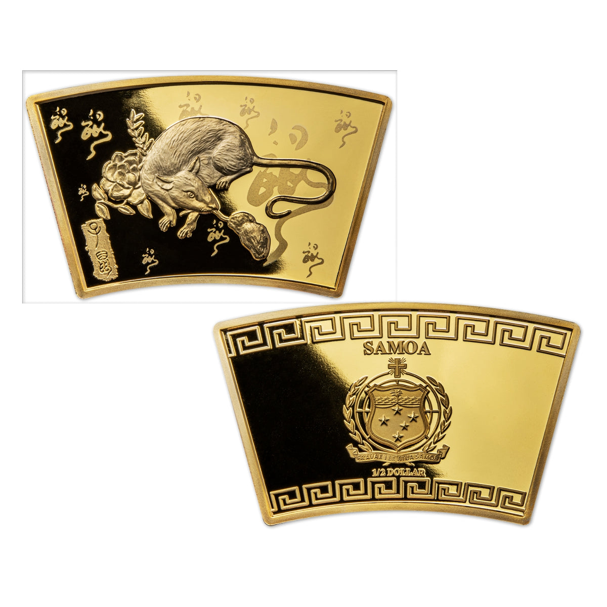 Lunar Rat 1/2 Dollar Gold-plated Coin