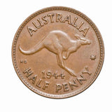 1944 Halfpenny Extremely Fine