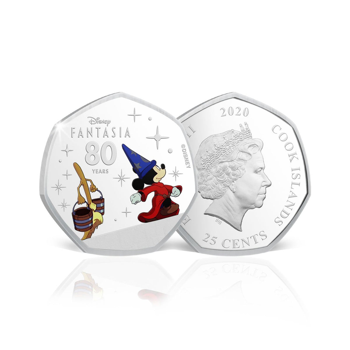 The Fantasia 80th Anniversary 2020 25c Sorcerer's Apprentice Mickey Silver-plated Coin