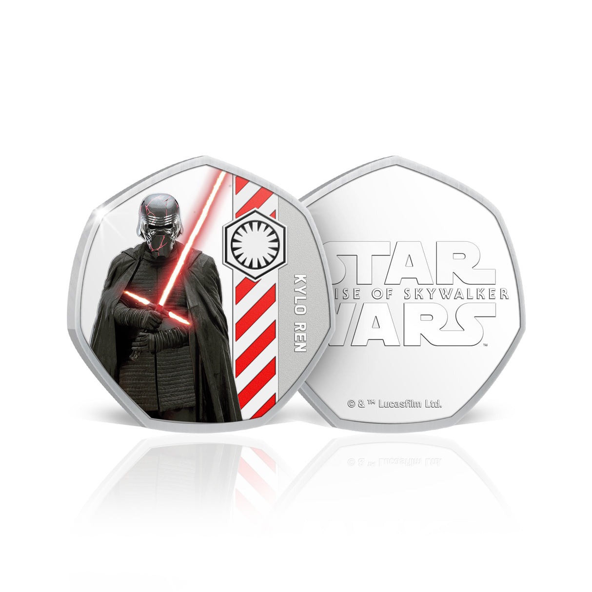 Star Wars Darkside Kylo Ren Silver-plated Prooflike Medallion