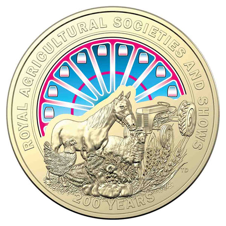 Australia Bicentenary of the Royal Agricultural Society 2022 $1 Coloured Uncirculated Coin