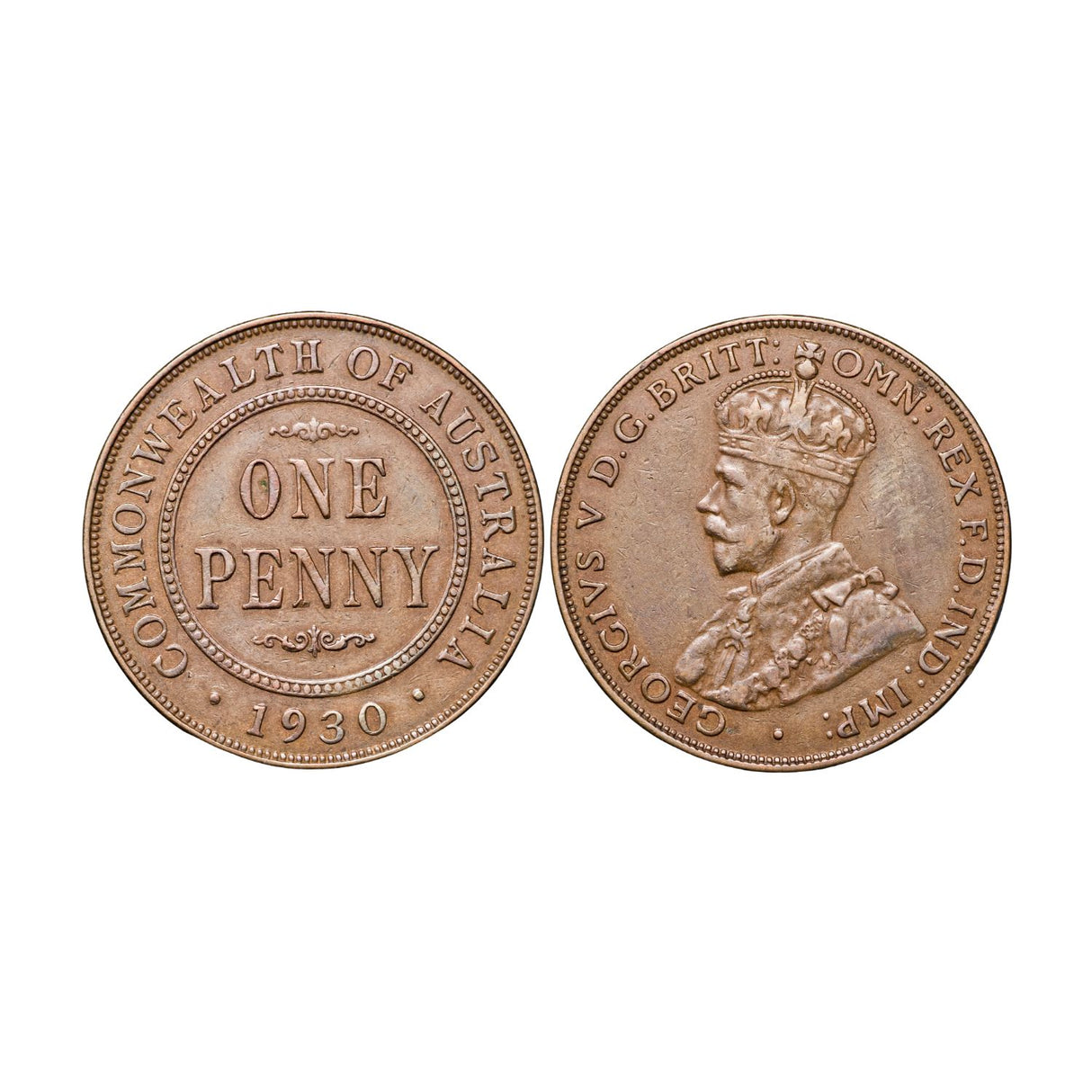 Australia George V 1930 Penny Very Fine