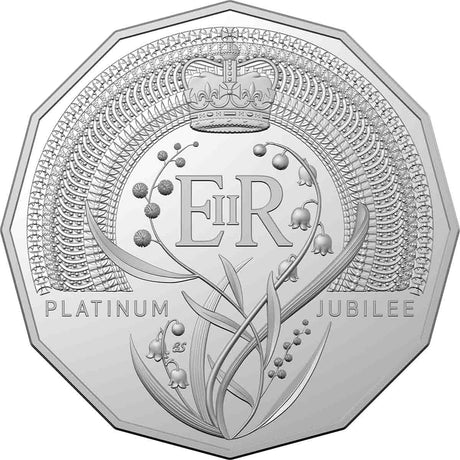 Australia Elizabeth II Platinum Jubilee 2022 50c Cupro-Nickel Uncirculated Coin
