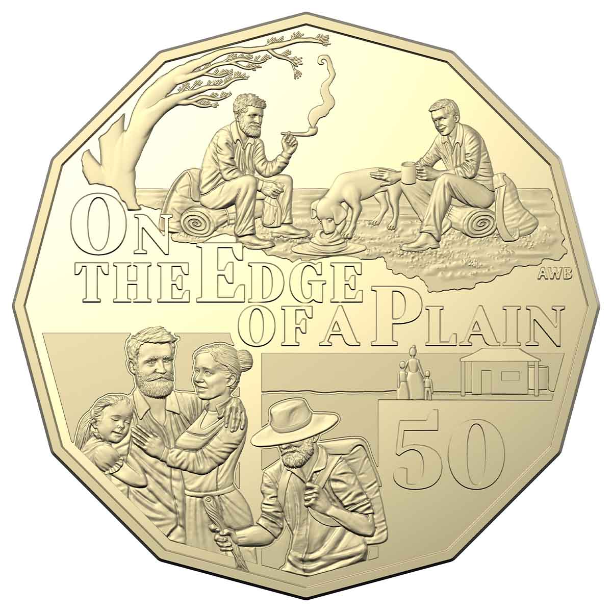 Henry Lawson On the Edge of the Plain 2022 50c AlBr Uncirculated Coin