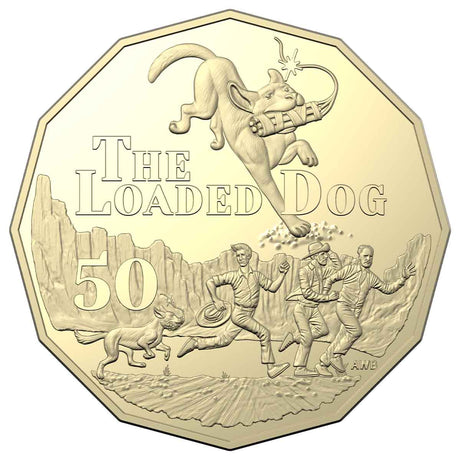 Henry Lawson The Loaded Dog 2022 50c AlBr Uncirculated Coin