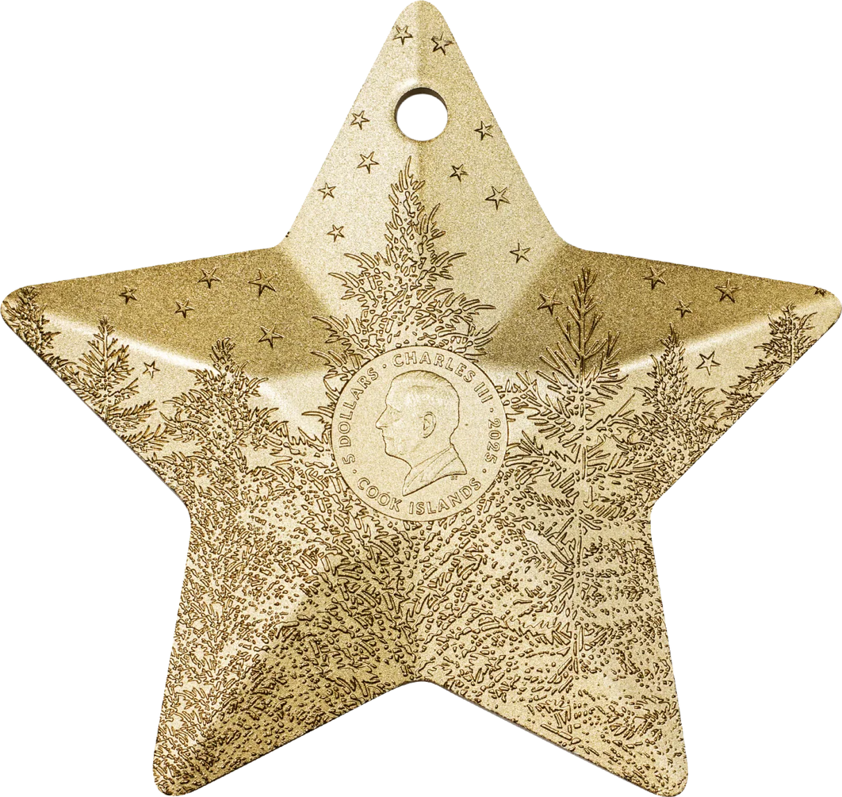 Winter Forest Star 2025 $5 Gold-plated 1oz Silver Coin