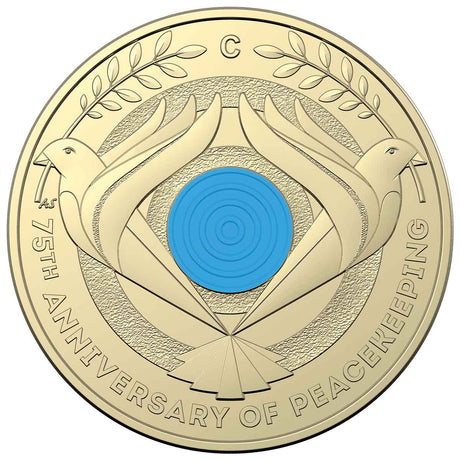 Australia Peacekeeping 2022 $2 C Mintmark Colour Aluminium-Bronze Uncirculated Coin