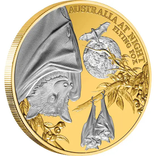 Australia at Night 2023 $100 Flying Fox Platinum-plated 1oz Gold Proof Coin