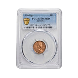 Australia Perth Mint 1966 1c Coin PCGS MS65RD (Gem Uncirculated Red)