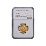 1931 Perth George V Gold Sovereign NGC MS64 (Choice Uncirculated)