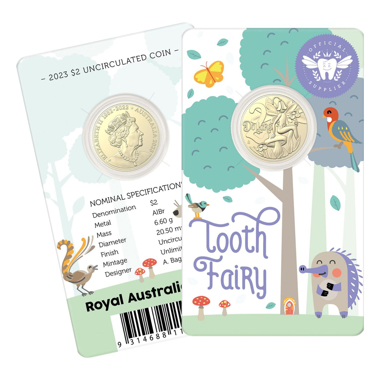 Australia 2023 $2 Tooth Fairy Aluminium-Bronze Uncirculated Coin