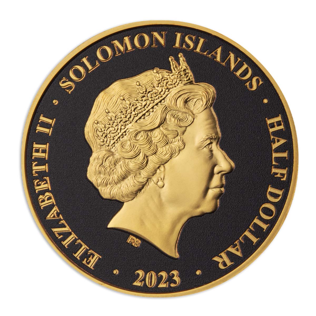 Ancient Egypt Black 2023 $1/2 Tutankhamun's Sarcophagus Gold-plated Coin