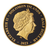 Ancient Egypt Black 2023 $1/2 Tutankhamun's Sarcophagus Gold-plated Coin