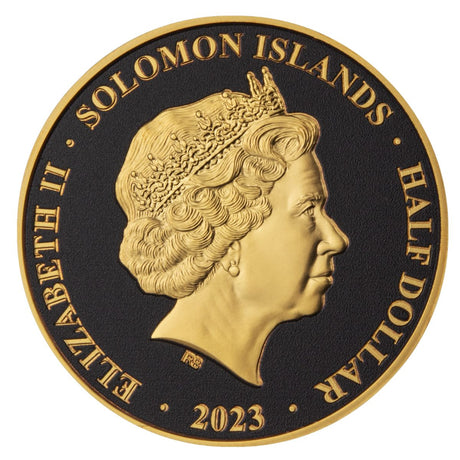 Ancient Egypt Black 2023 $1/2 Anki Cross Gold-plated Coin