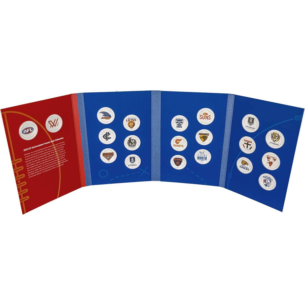 Australia AFL 2023 $1 Uncirculated Aluminium-Bronze 20-Coin Collection