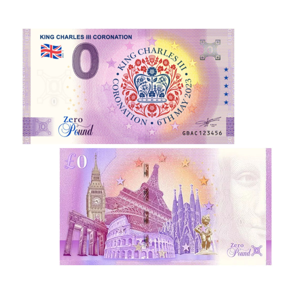 Charles III Coronation 2023 £0 Fantasy Banknote