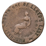 Great Britain 1850s Lloyd Newspaper Token Fair-Very Fine