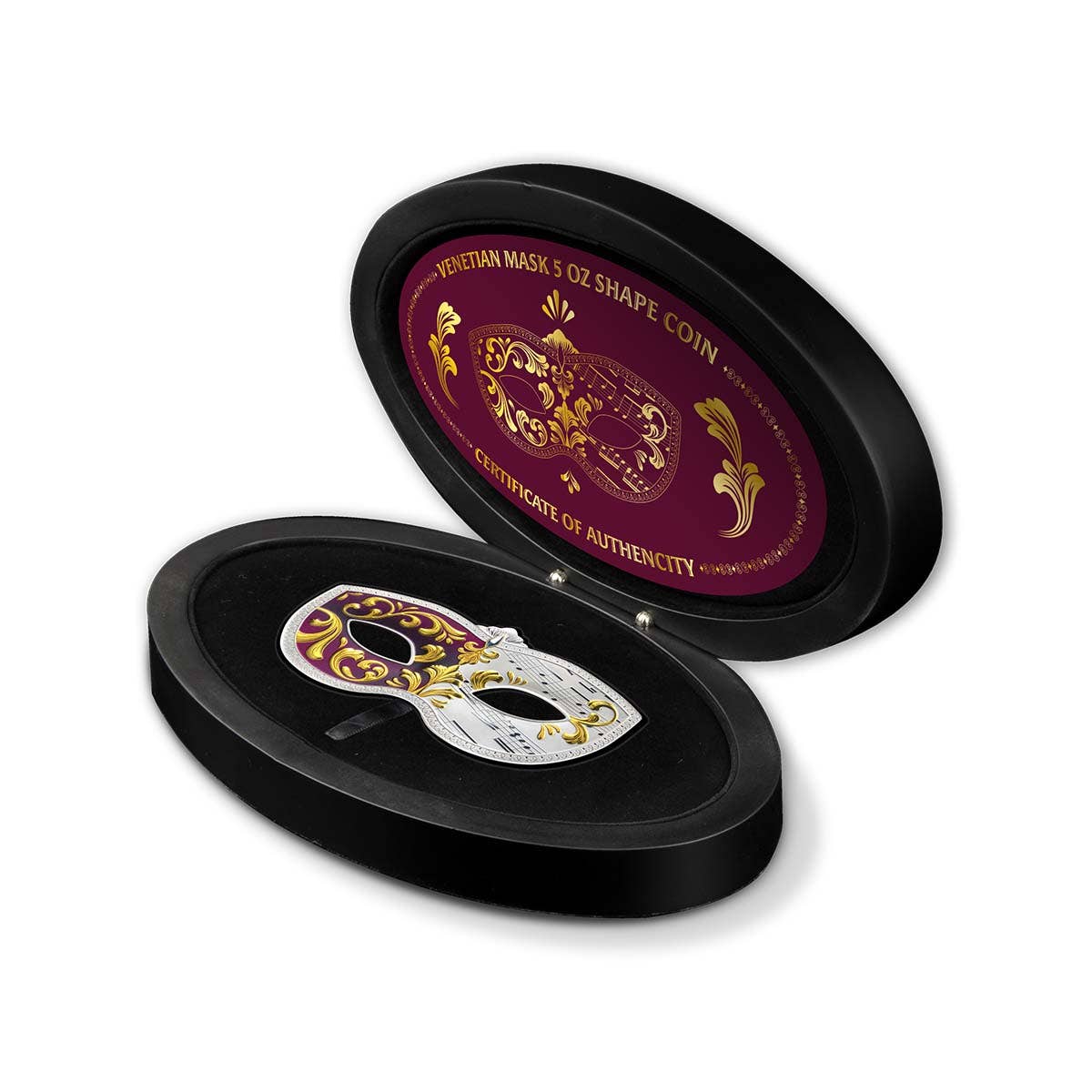 Venetian Mask 2023 $10 5oz Silver Prooflike Coin