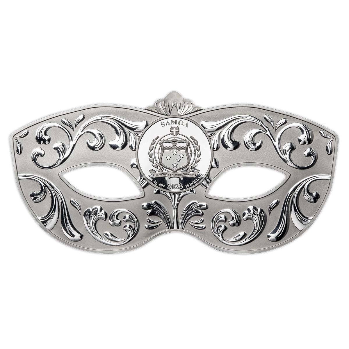 Venetian Mask 2023 $10 5oz Silver Prooflike Coin