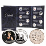 Diana 13-Commemoratives Complete Collection & Charles & Diana Wedding Crown Unc Coin Pair