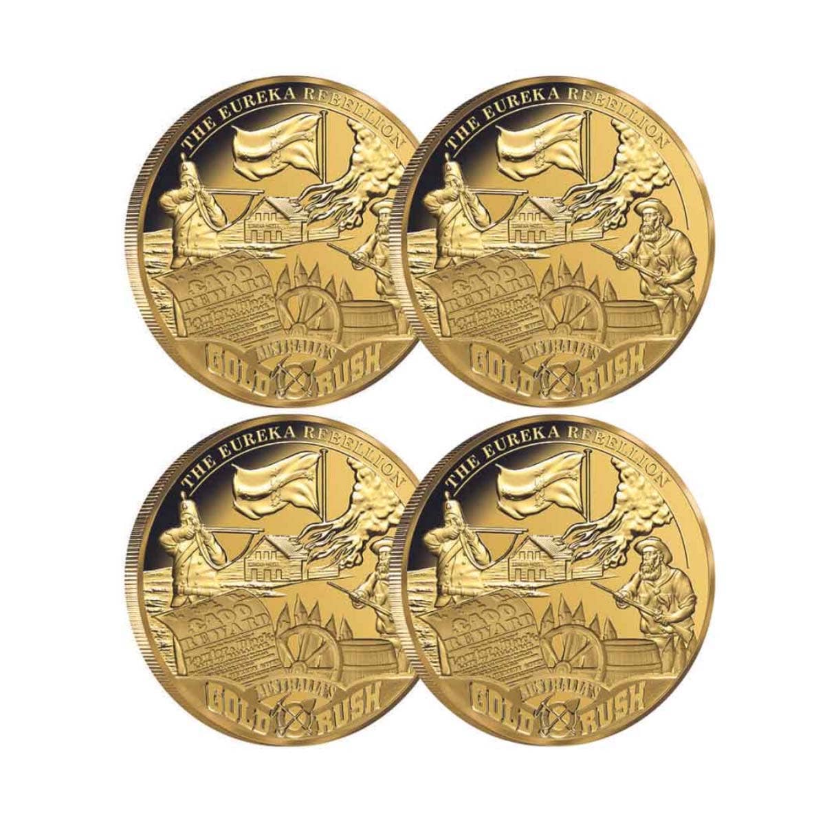 Australian Gold Rush 2017-2018 Gold-plated Proof 4-Coin Set (Designs of our choice)