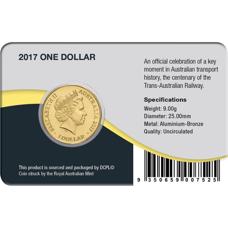 Australia Trans-Australian Railway Centenary 2017 $1 Aluminium-Bronze Uncirculated Coin Pack