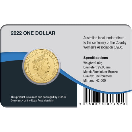 Australia Country Women's Association Centenary 2022 $1 Aluminium-Bronze Uncirculated Coin Pack