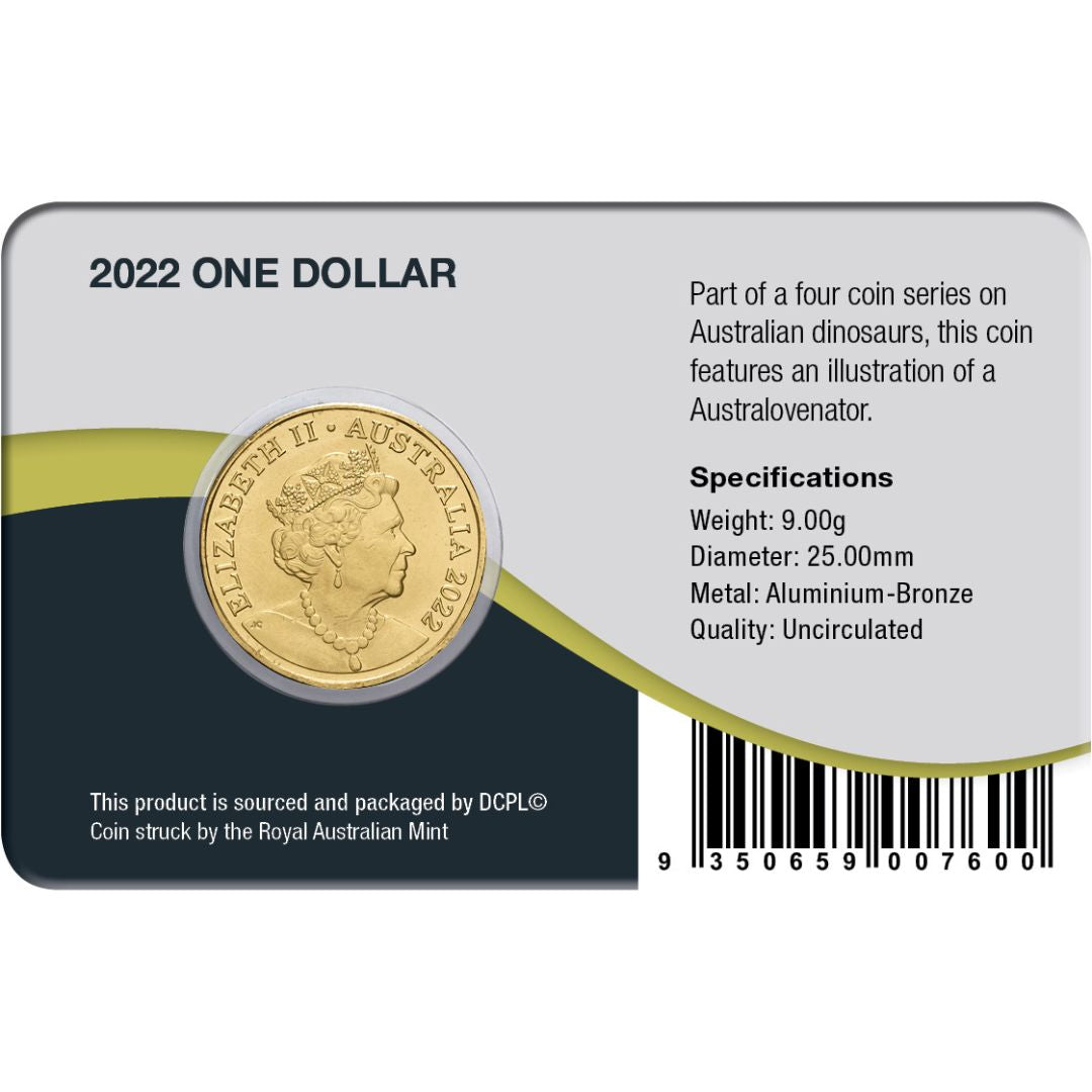 Australia Dinosaurs 2022 $1 Australovenator I Privymark Aluminium-Bronze Uncirculated Coin Pack