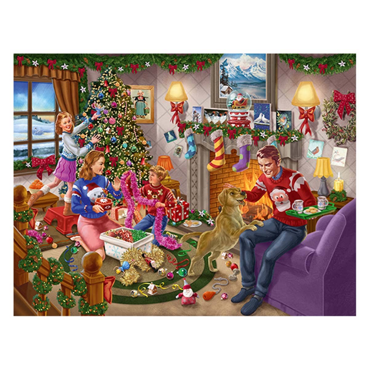 Waddingtons Christmas Deck the Halls Puzzle - 1000 piece