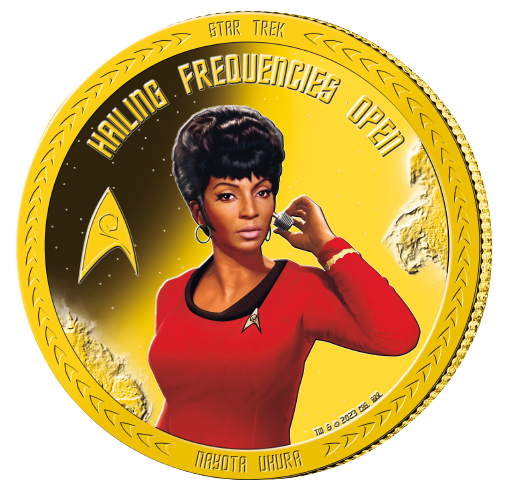 Star Trek  2023 50c Nyota Uhuru Gold-plated Prooflike Coin