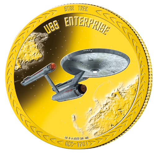 Star Trek  2023 50c NCC-1701 Gold-plated Prooflike Coin