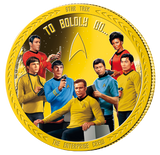 Star Trek 2023 50c The Enterprise Crew Gold-plated Prooflike Coin
