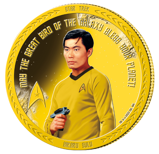 Star Trek  2023 50c Hikaru Sulu Gold-plated Prooflike Coin