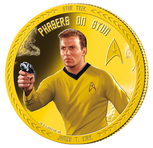 Star Trek  2023 50c Captain Kirk Gold-plated Prooflike Coin