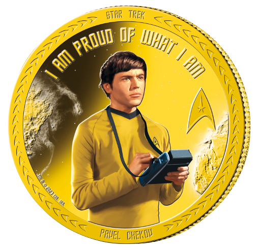 Star Trek  2023 50c Pavel Chekov Gold-plated Prooflike Coin