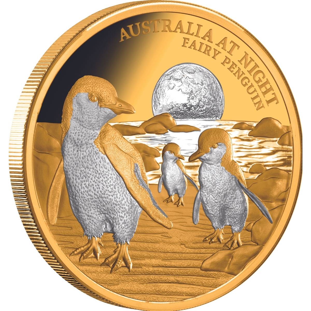 Australia at Night 2024 $100 Penguin Platinum-plated 1oz Gold Proof Coin