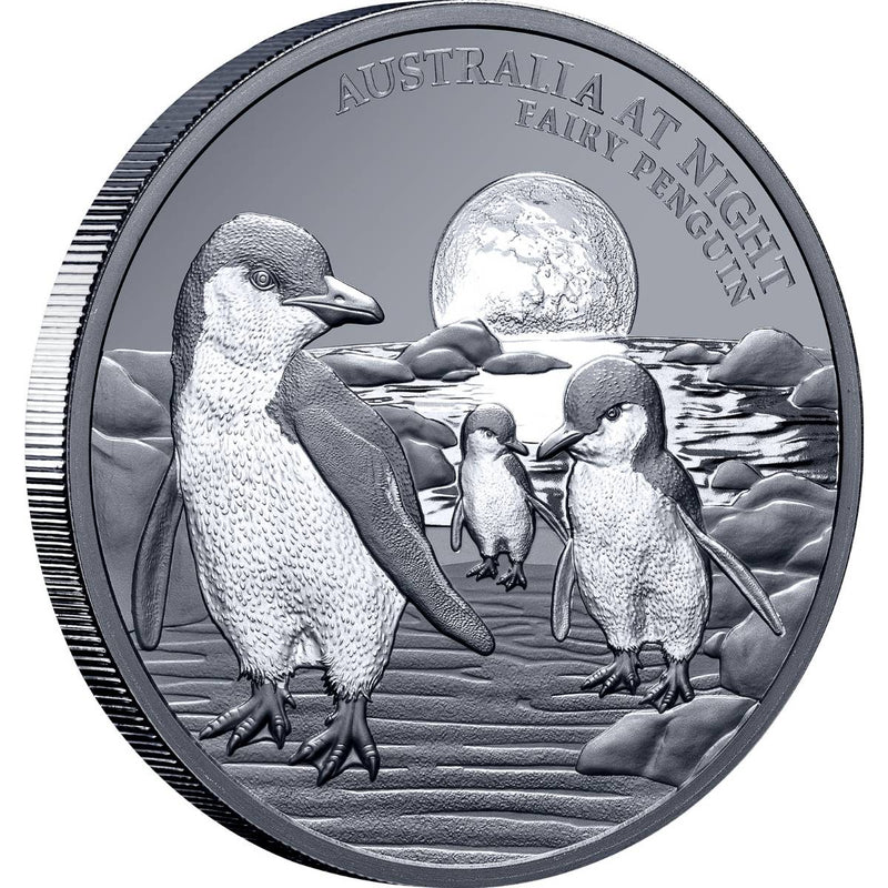 Australia at Night 2024 $1 Penguin 1oz Silver Black Proof Coin ...